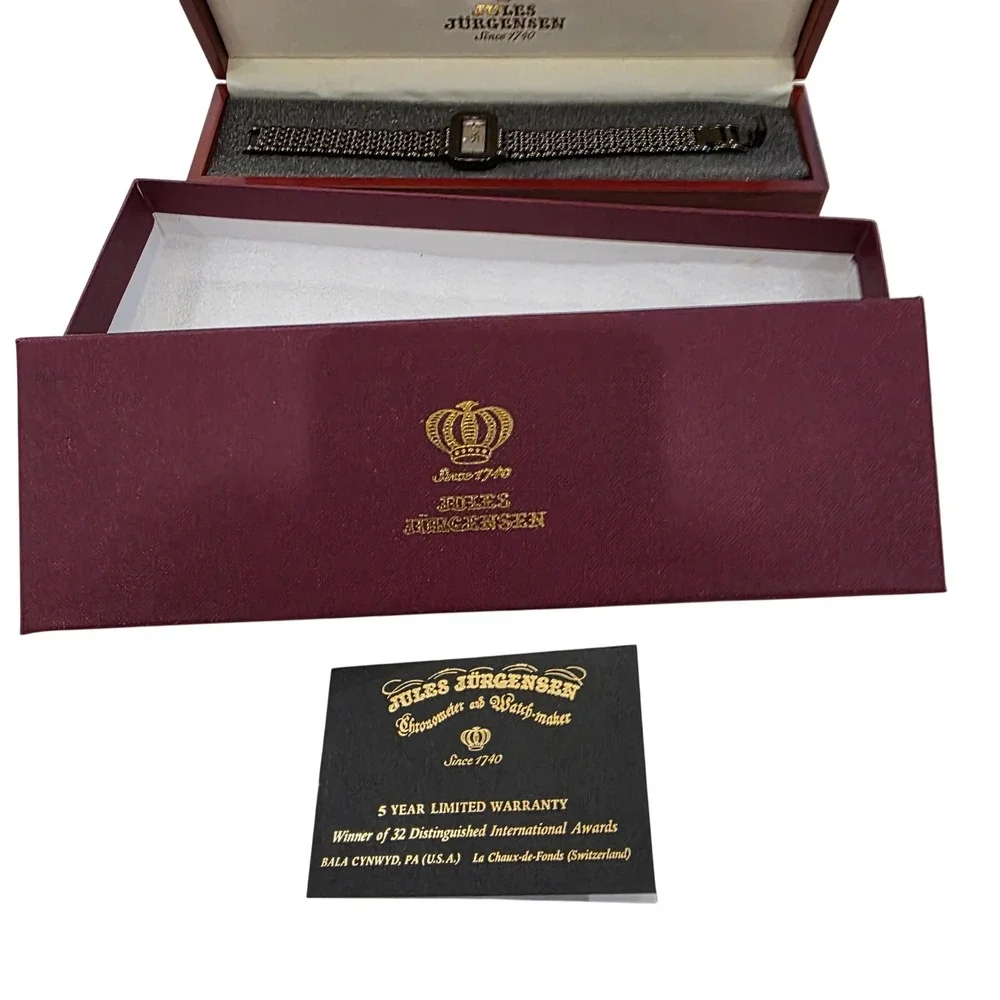 NEW Jules Jurgensen Chronometer Quartz‎  Watch Black Stainless Steel Bracelet